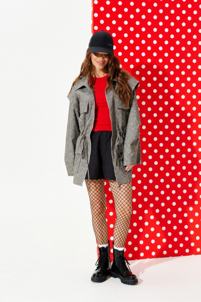 Парка ELLETTO 3964 серый - фото 2