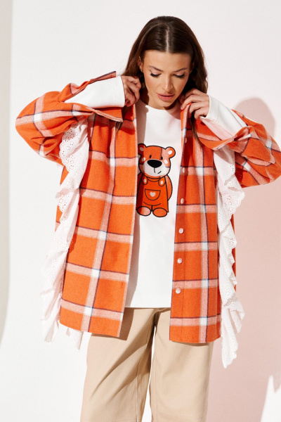 Рубашка ELLETTO 3975 оранжевый - фото 4