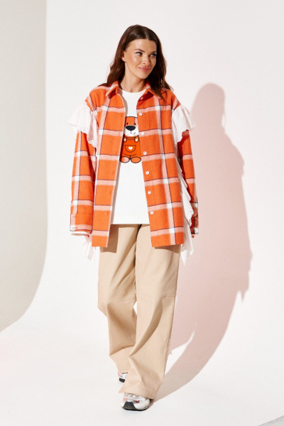 Рубашка ELLETTO 3975 оранжевый - фото 3