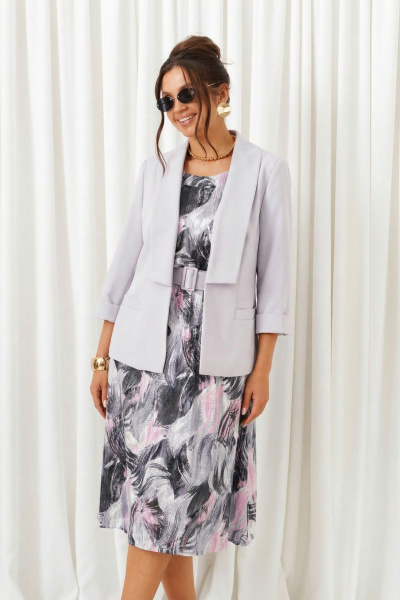 Жакет, платье Beautiful&Free 6408 сиреневый - фото 2