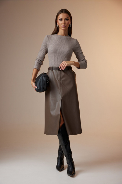 Платье N.O.W. 1654 коричневый - фото 5