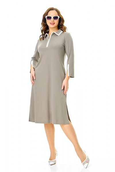 Платье Ольга Стиль С-971 олива - фото 4