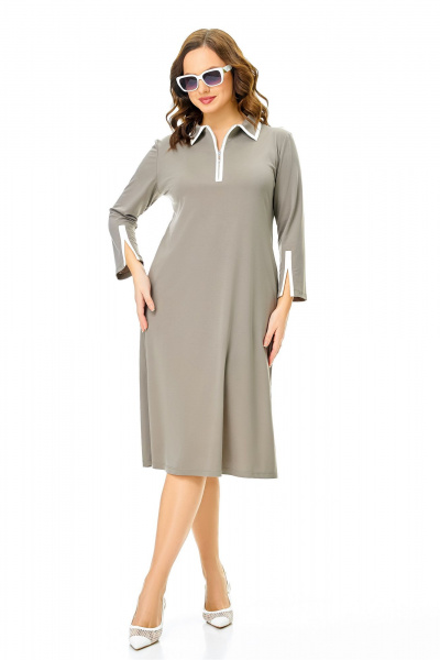 Платье Ольга Стиль С-971 олива - фото 1
