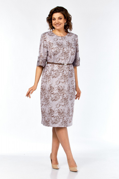 Платье Элль-стиль 2406/2 пыльная_роза/кофе - фото 14