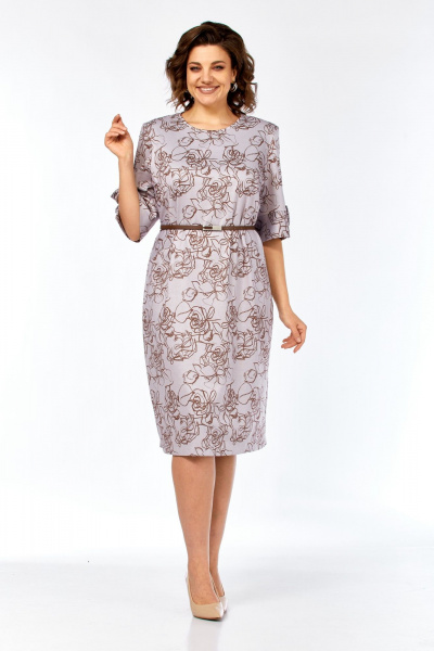 Платье Элль-стиль 2406/2 пыльная_роза/кофе - фото 13