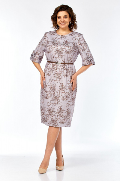 Платье Элль-стиль 2406/2 пыльная_роза/кофе - фото 11