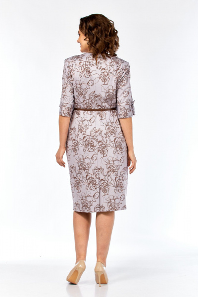 Платье Элль-стиль 2406/2 пыльная_роза/кофе - фото 9