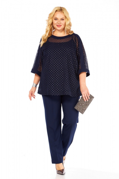 Блуза, топ Элль-стиль 2420а темно-синий - фото 2