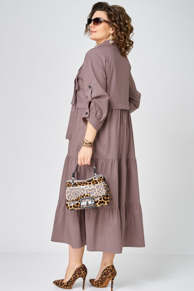 Платье EVA GRANT 7176 молочный_шоколад - фото 12