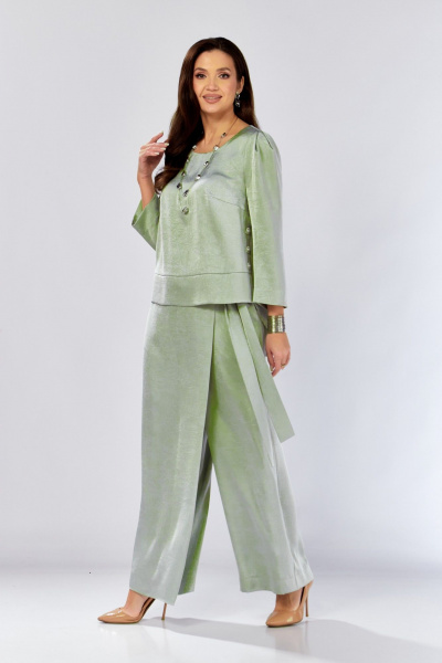 Блуза, брюки ZigzagStyle 626-2 фисташковый - фото 1