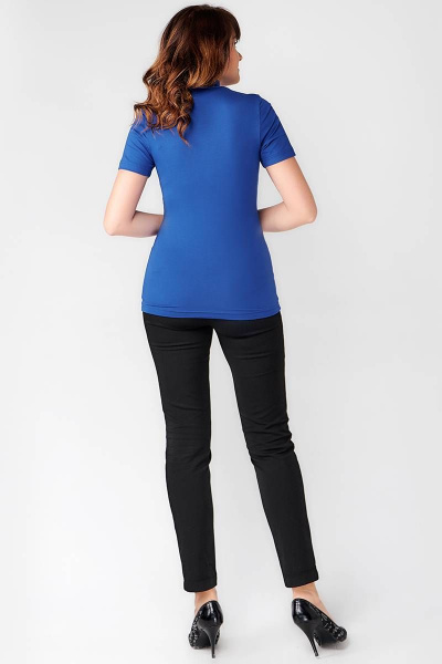 Классический джемпер с воротником-стойкой из вискозы La rouge 3273 сапфир - фото 3