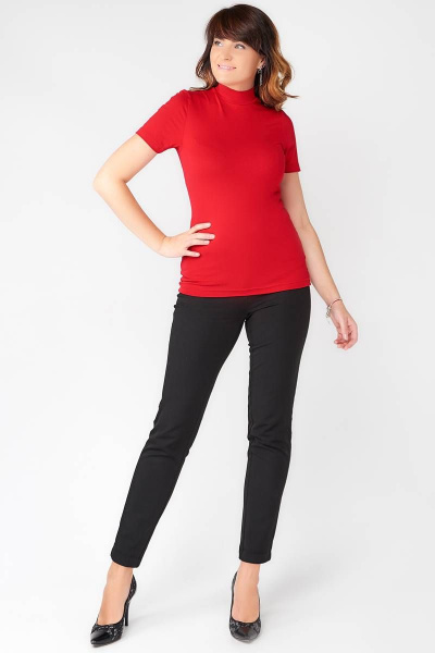 Классический джемпер с воротником-стойкой из вискозы La rouge 3273 брусника - фото 2