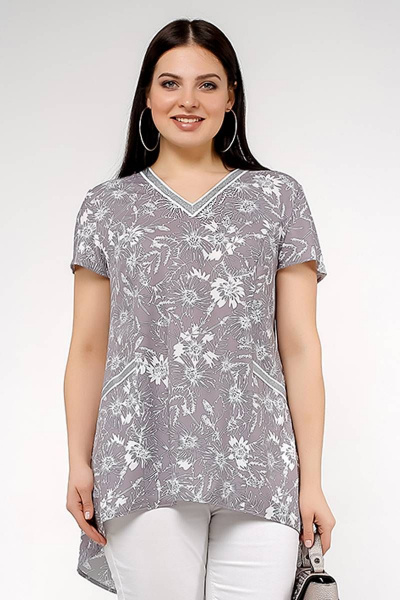 Туника La rouge 9031 капучино-(цветы) - фото 6