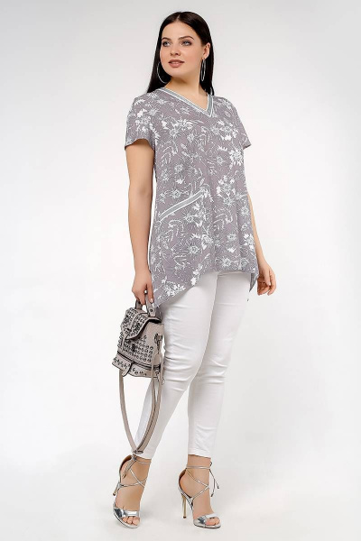 Туника La rouge 9031 капучино-(цветы) - фото 2