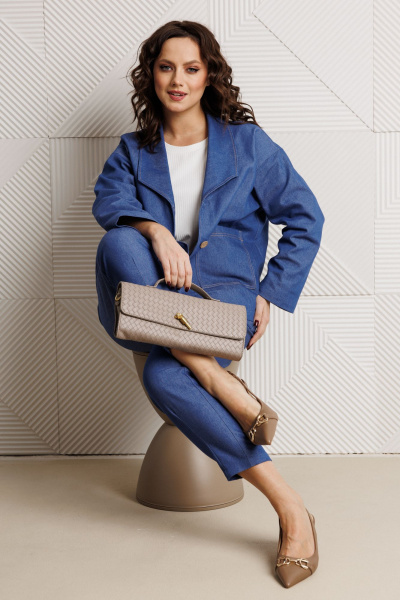 Блуза, брюки, жакет Mubliz 318 синий - фото 19