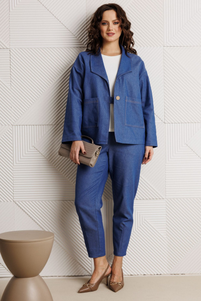 Блуза, брюки, жакет Mubliz 318 синий - фото 1