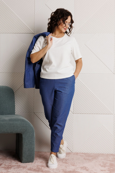 Блуза, брюки, жакет Mubliz 318 синий - фото 9