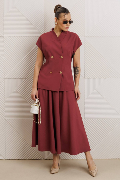 Жилет, юбка Anastasia 1329 клюква - фото 6