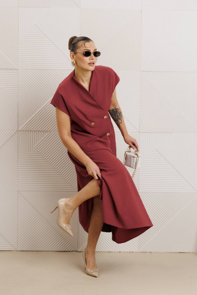 Жилет, юбка Anastasia 1329 клюква - фото 4