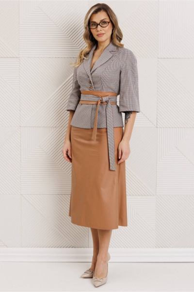 Жакет, юбка Мода Юрс 26-2618 кэмел - фото 8