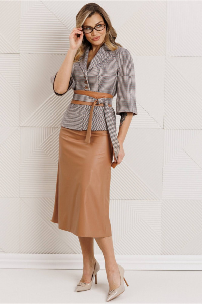 Жакет, юбка Мода Юрс 26-2618 кэмел - фото 1