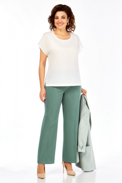 Блуза, брюки, жакет БагираАнТа 1018 зеленый - фото 6