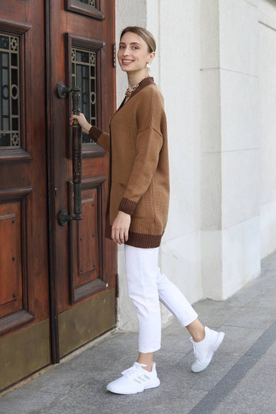 Кардиган Romgil 379ТЗ светло-коричневый,темно-коричневый - фото 5