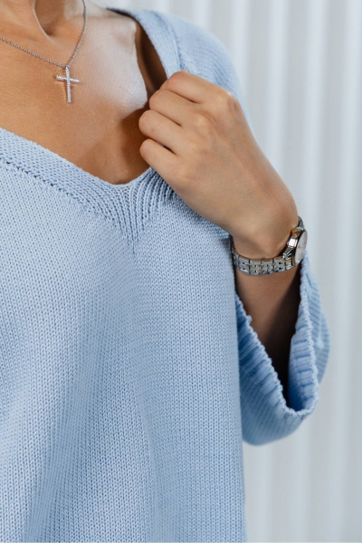 Джемпер Romgil РВ0369-ХЛ2 бледно-голубой - фото 3