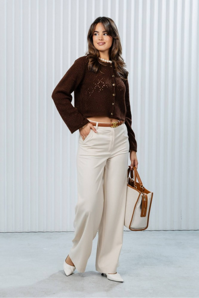 Брюки Romgil РТ0126-ВИ2 белый шоколад - фото 6