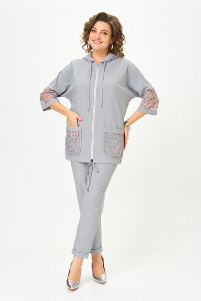 Брюки, жакет Svetlana-Style 1577 светло-серый - фото 7