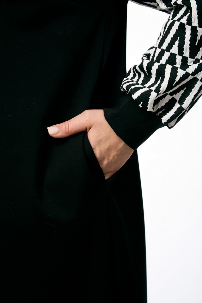 Платье OVERYOU М232 черно-белый - фото 6