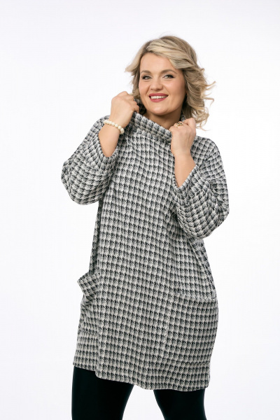 Джемпер OVERYOU М233 серо-черный - фото 6