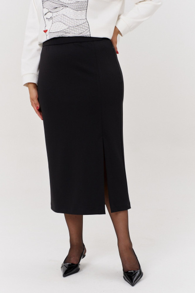 Джемпер, юбка OVERYOU М234 молочно-черный - фото 7