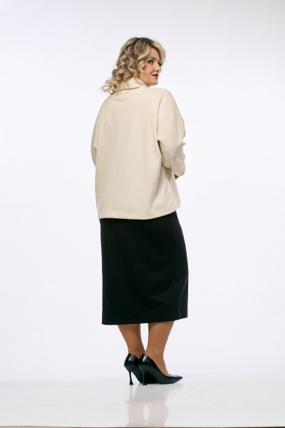 Джемпер, юбка OVERYOU М234 молочно-черный - фото 6