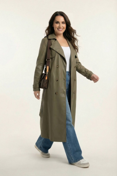 Тренч AURA otd 7036 олива - фото 5