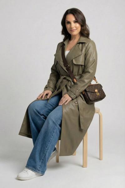 Тренч AURA otd 7036 олива - фото 3