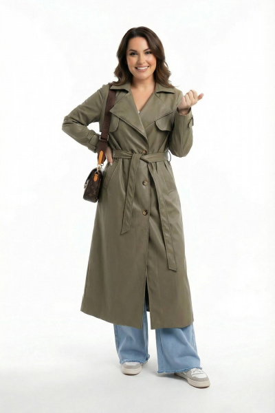 Тренч AURA otd 7036 олива - фото 2