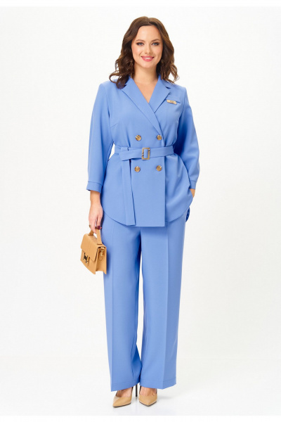 Брюки, жакет Твой имидж 2324 голубой - фото 3