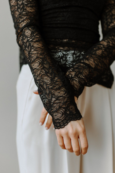 Джемпер, шарф AEQU 220002-black - фото 10