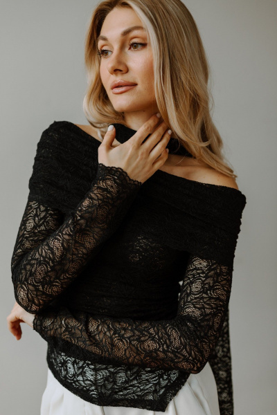 Джемпер, шарф AEQU 220002-black - фото 9