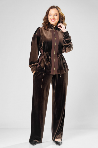 Брюки, джемпер Ольга Стиль С-999 коричневый - фото 1