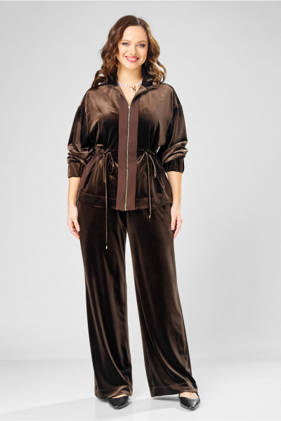 Брюки, джемпер Ольга Стиль С-999 коричневый - фото 3