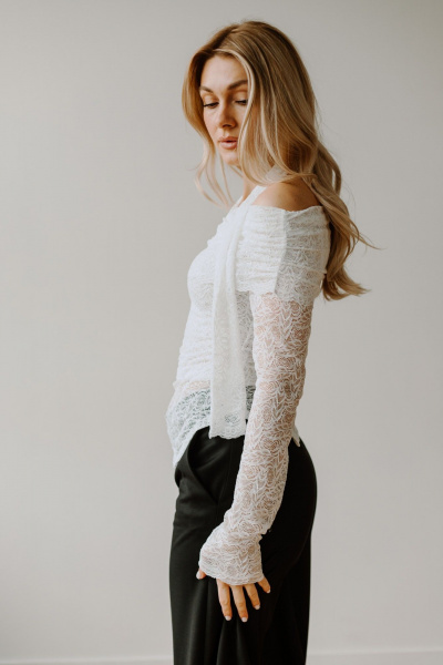 Джемпер, шарф AEQU 220002-white - фото 5