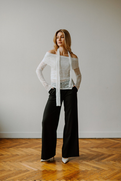 Джемпер, шарф AEQU 220002-white - фото 3