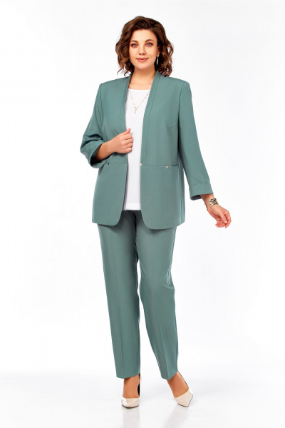 Блуза, брюки, жакет Ольга Стиль С-1000 мятный - фото 3