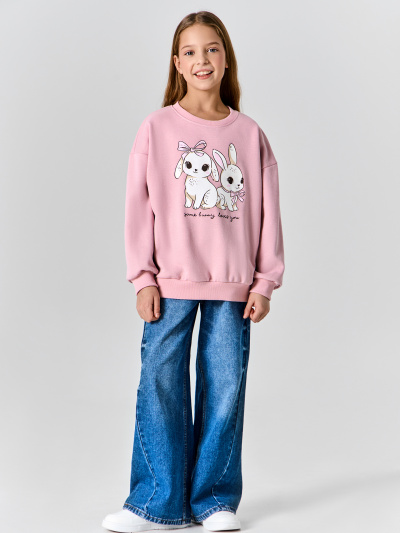 Свитшот Mark Formelle 127958/25-39356П-7 пыльно_розовый_печать_2_сл_на_пол - фото 1