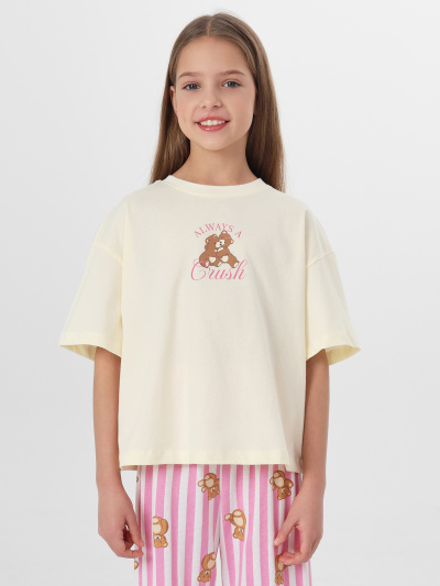 Брюки, футболка Mark Formelle 567747/25-39200ПП-0 бежевый_медведи_на_полоске_1_сл_на_пол - фото 1