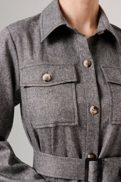 Платье Nelva 51643 чсерый меланж - фото 4