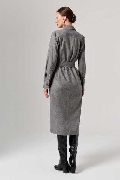 Платье Nelva 51643 чсерый меланж - фото 2