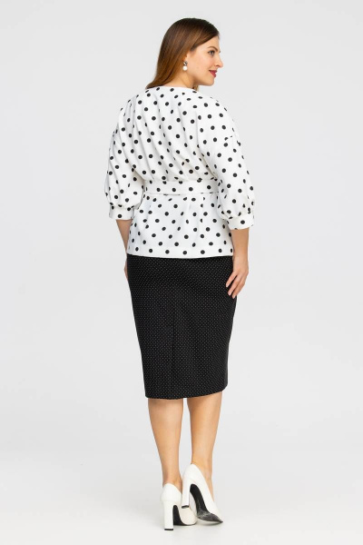 Легкий деловой комплект блузы и юбки из текстиля Vita 5-502Al-421 - фото 3